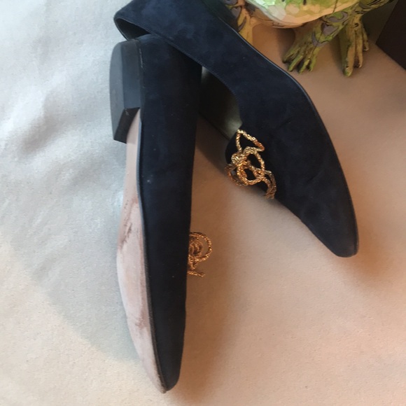Vintage & Classic & Made in Italy!!! Navy Flats! 10 - Picture 6 of 9